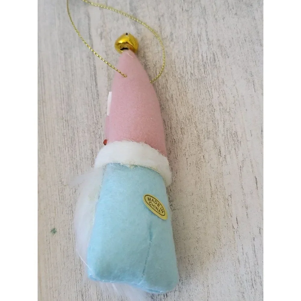 Pink hat Bell gnome‎ mini plush ornament Xmas decor
